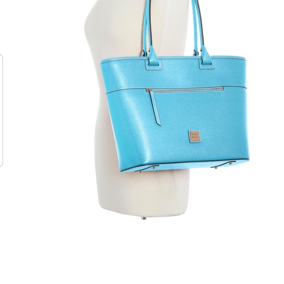 Dooney and Bourke Light Blue Saffiano Leather Tote - Picture 3 of 14